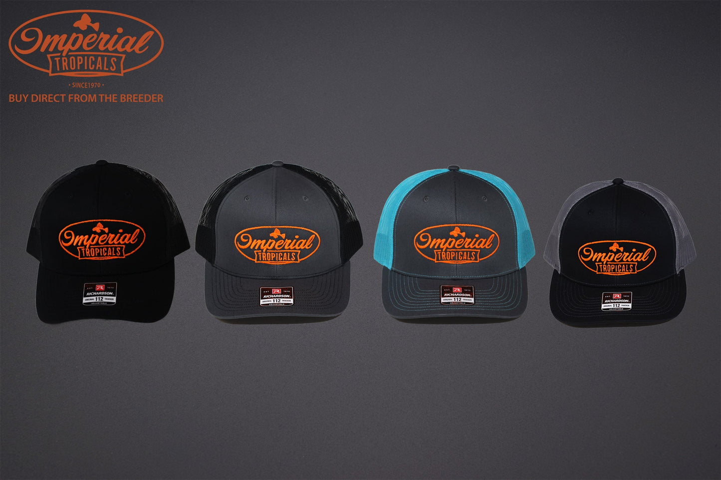Black with Orange Mesh Imperial Tropicals Snapback Hat